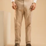 Beige Ribbed Velvet Trousers