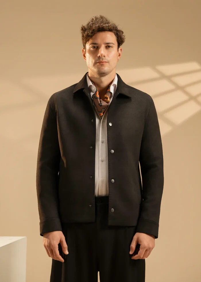 Black Suede Effect Urban Jacket