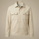 Beige Urban Suede Effect Utility Jacket