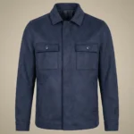 Navy Urban Suede Effect Utility Jacket