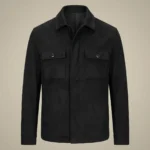 Black Urban Suede Effect Utility Jacket